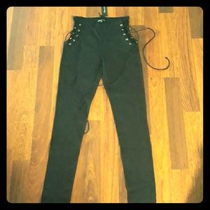 Small shinestar black Hip tie leggings